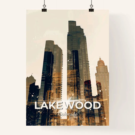 Lakewood Skyline Composite: Local Icons in Vibrant Hues Poster