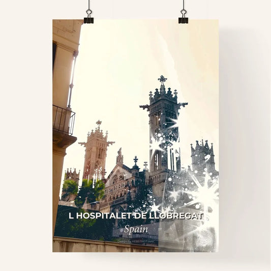 L Hospitalet de Llobregat Skyline Double Exposure Poster Poster
