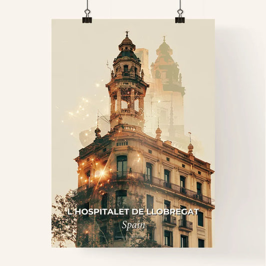 L Hospitalet de Llobregat Skyline Composite Art Poster Poster