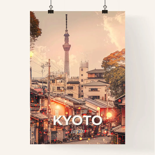 Kyoto Skyline Minimalist Japanese Poster Poster