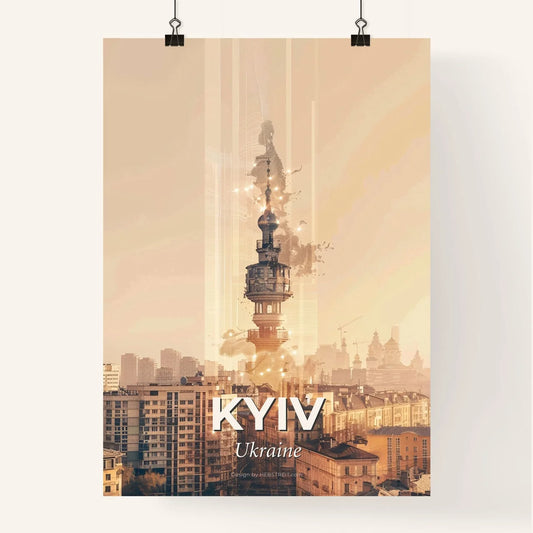 Kyiv City Icons Artistic Double Exposure Skyline Poster