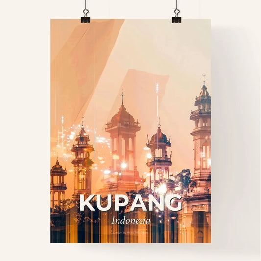 Kupang Skyline Art Print: Iconic Beauty in Vibrant Colors Poster