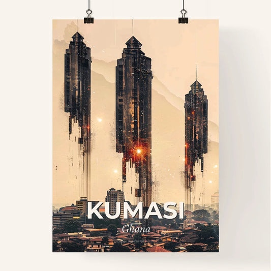 Kumasi Skyline Architectural Double Exposure Poster