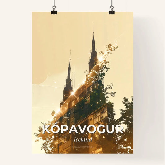 Kopavogur Iceland Skyline Art Deco Poster Poster