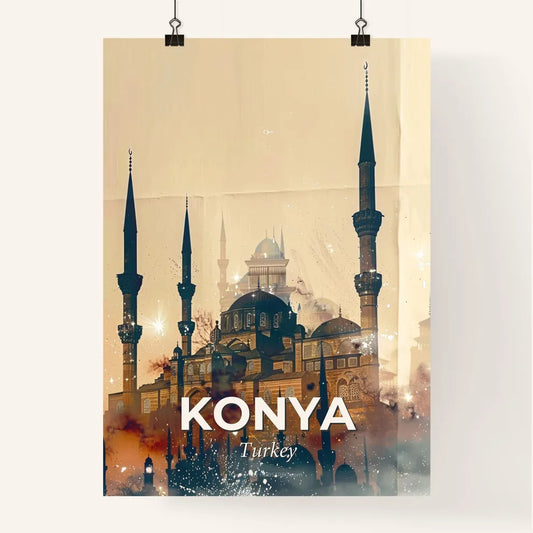Konya Architecture and City Skyline Poster Art Poster