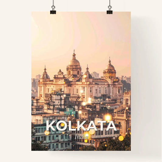 Kolkata Skyline Double Exposure City Lights Glitter Poster