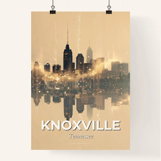 Knoxville City Silhouette Shimmering Night Artwork Poster
