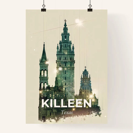 Killeen Skyline Composite Art Poster Poster