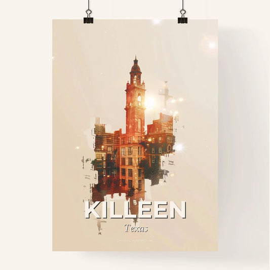 Killeen Skyline Composite Art: Backlight Brilliance Poster