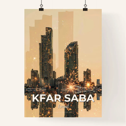 Kfar Saba Skyline Art Poster