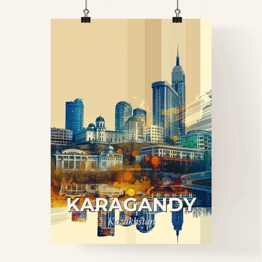 Karagandy Tapestry: City Lights & Local Icons Poster