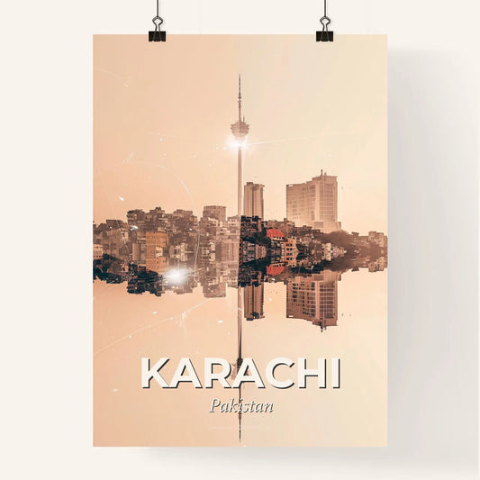 Karachi Skyline Architectural Composite Artwork Poster