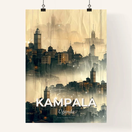Kampala Double Exposure Architecture Skyline Art Poster