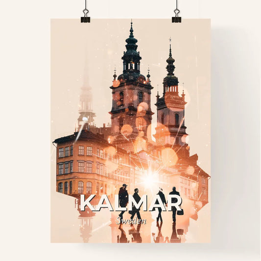Kalmar City Glow Skyline Panorama Poster Poster