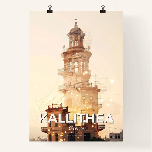 Kallithea: Dreamy Double Exposure Skyline Poster Poster