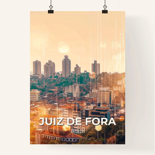 Juiz de Fora Skyline Cityscape Double Exposure Poster