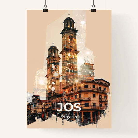 Jos: Double Exposure Skyline with Local Icons Poster