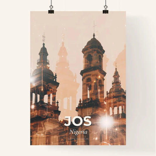 Jos, Nigeria Skyline: Double Exposure Art Poster