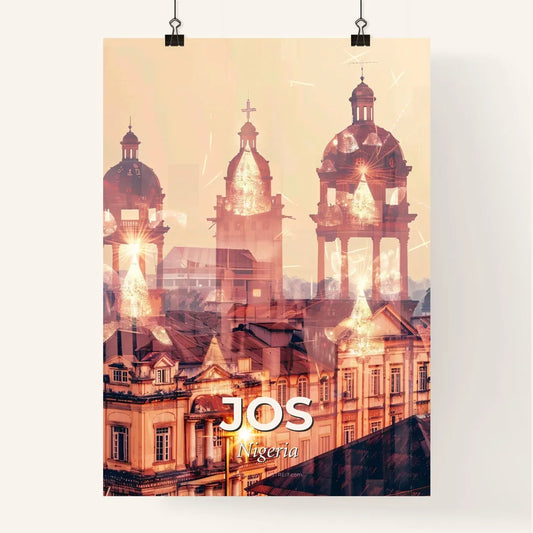Jos: Vibrant Skyline in Double Exposure Art Poster