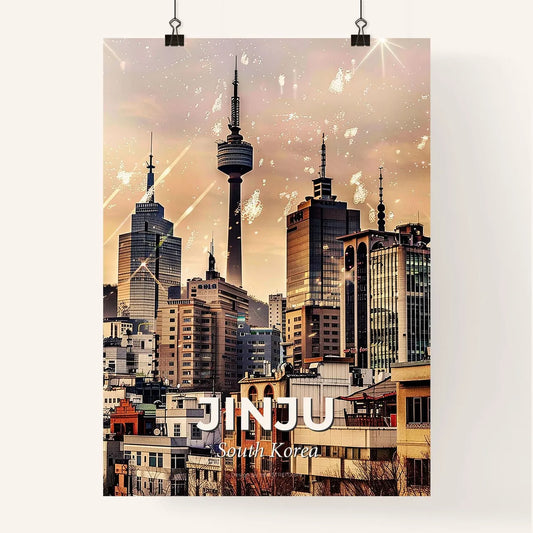 Jinju Skyline Double Exposure Art Poster Poster