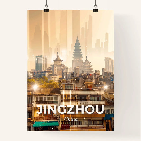 Jingzhou Skyline Poster: Local Architecture Brilliance Poster