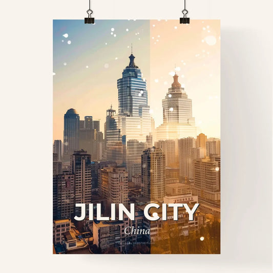 Jilin City China Skyline Local Art Print Poster
