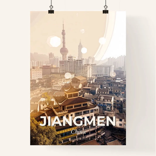 Jiangmen City Skyline Poster Double Exposure Poster