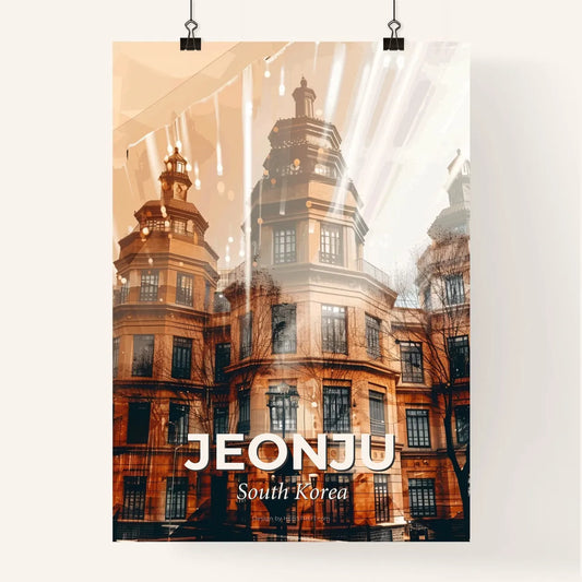Jeonju Skyline Iconic Architecture Double Exposure Poster