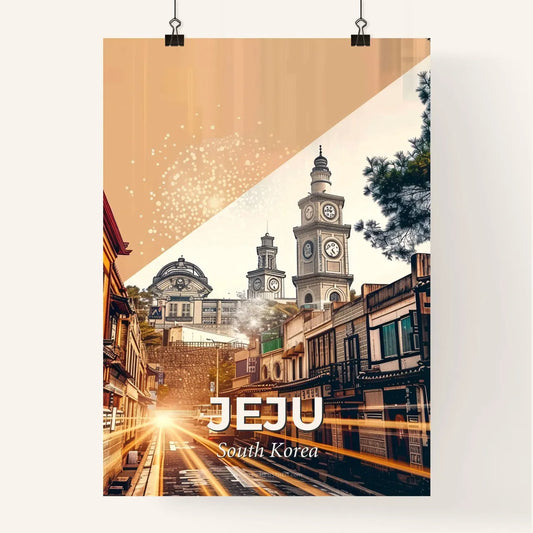 Jeju Skyline Double Exposure Poster, Local Icons Poster