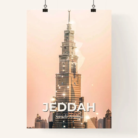 Jeddah Skyline Art: Double Exposure, Local Icons Poster