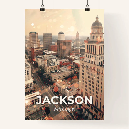 Jackson Mississippi City Lights Double Exposure Poster