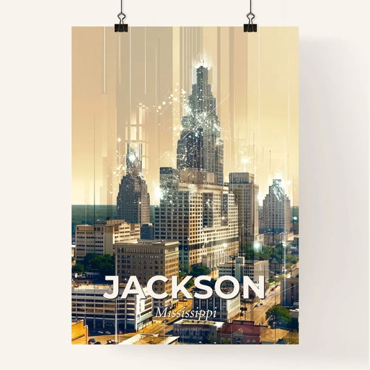 Jackson Mississippi Skyline Lights and Wonders Poster