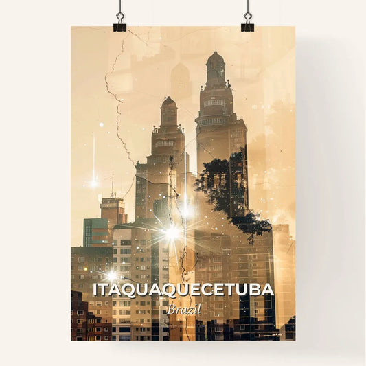 Itaquaquecetuba Skyline Art: Local Icons Sparkle Poster