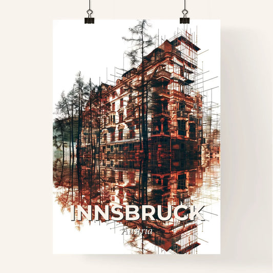 Innsbruck Skyline Double Exposure Art Poster Poster