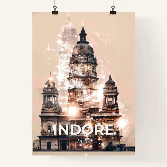 Indore, India: City Skyline Double Exposure Art Poster Poster