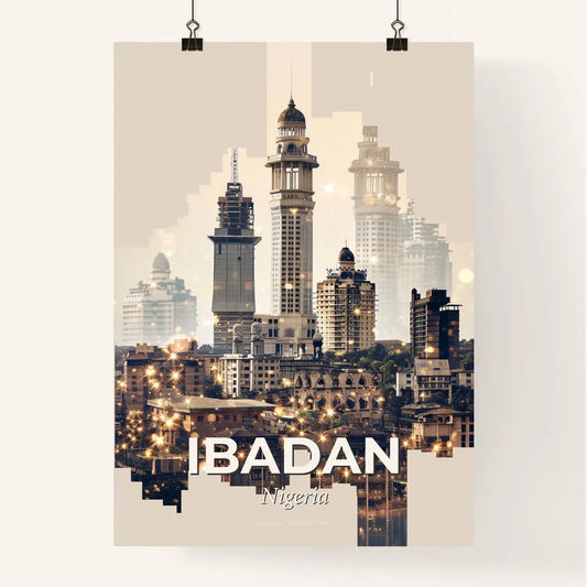 Ibadan Nigeria Skyline Composite Art Print Poster
