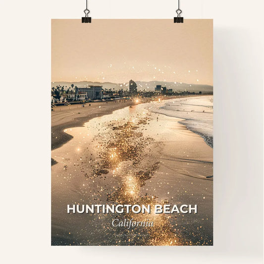 Huntington Beach City Lightscape Poster Poster