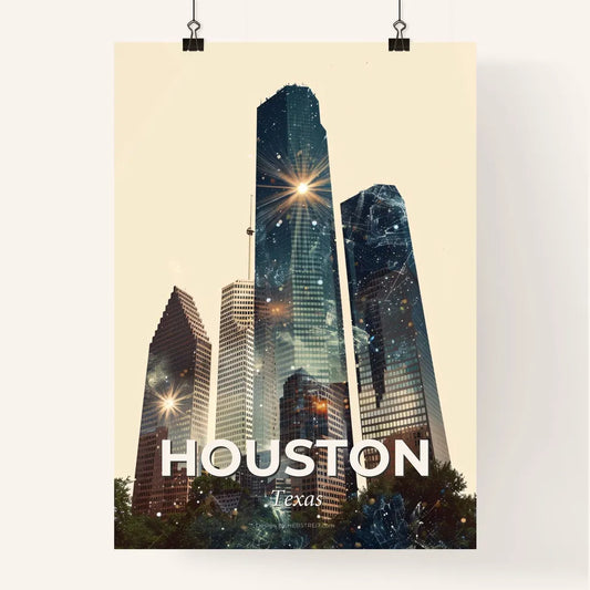 Houston City's Iconic Skyline Art Poster Poster