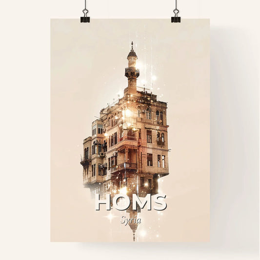 Homs Skyline Double Exposure Art Poster Poster