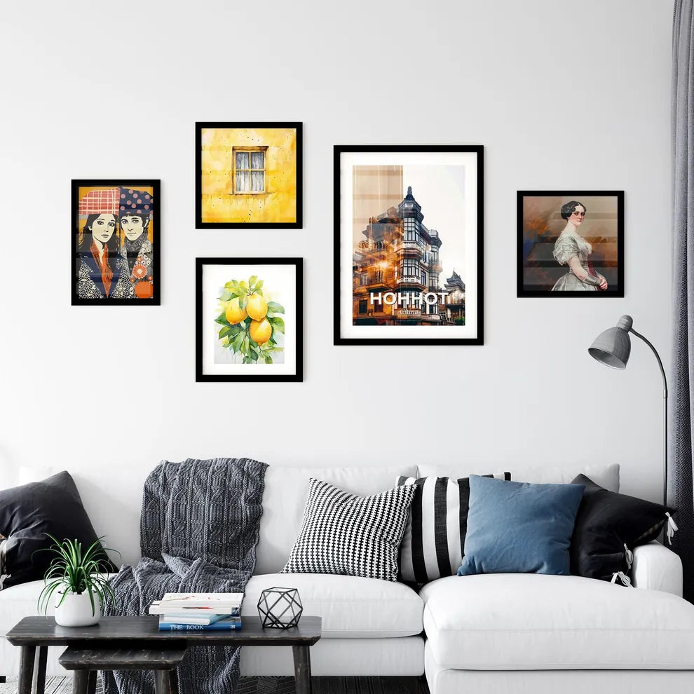 Hohhot Skyline Double Exposure Art Poster Wall Art