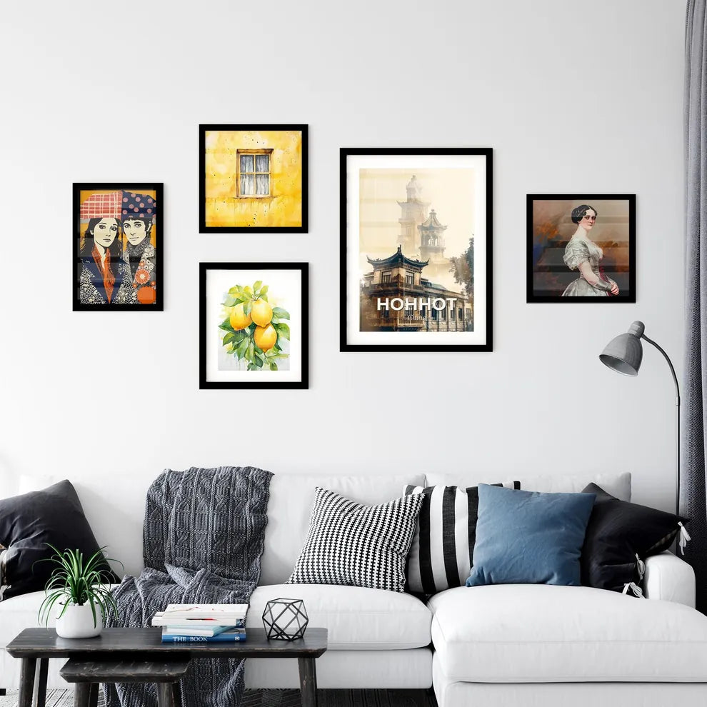 Hohhot China Skyline Double Exposure City Art Poster Wall Art