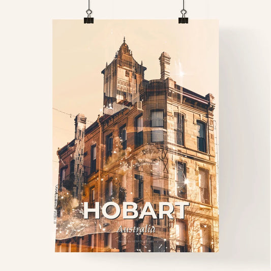 Hobart Australia Double Exposure Art Print Poster