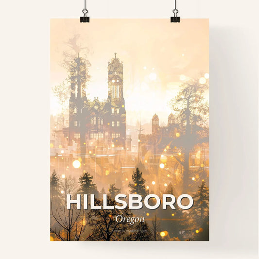 Hillsboro Skyline Double Exposure City Art Poster