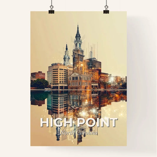 High Point City Icons Skyline Abstract Art Poster Poster