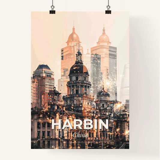 Harbin Double Exposure Art Skyline Poster Poster
