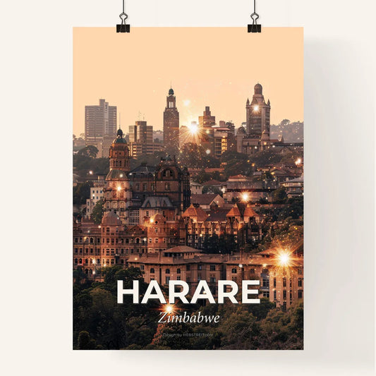 Harare Skyline Architectural Icon Collage Poster