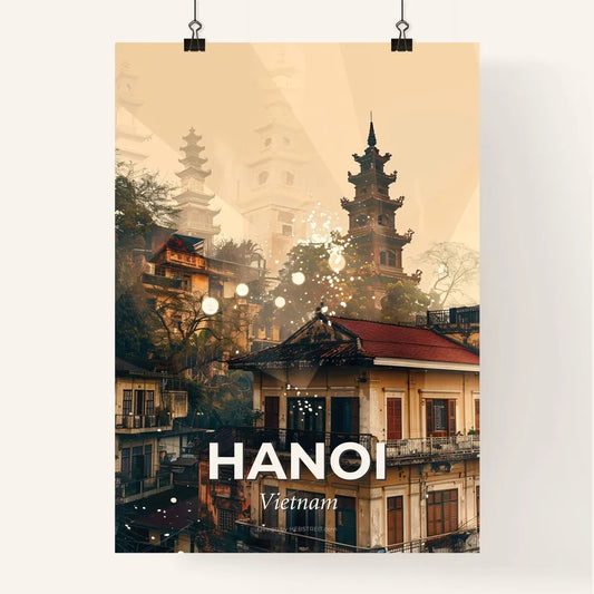 Hanoi Skyline Double Exposure Art Poster Poster