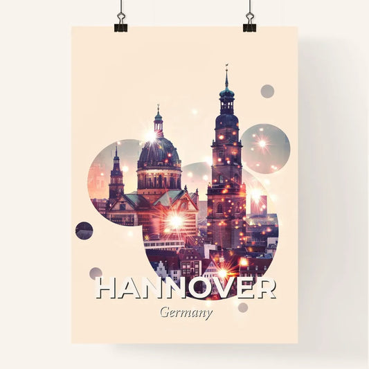Hannover Skyline Double Exposure Cityscape Poster Poster
