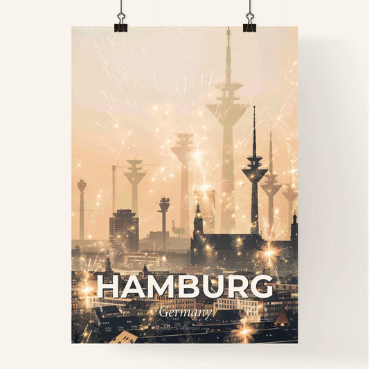 Hamburg City Skyline Silhouette Composite Poster Poster