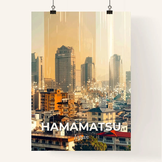 Hamamatsu Skyline Double Exposure Art Poster Poster